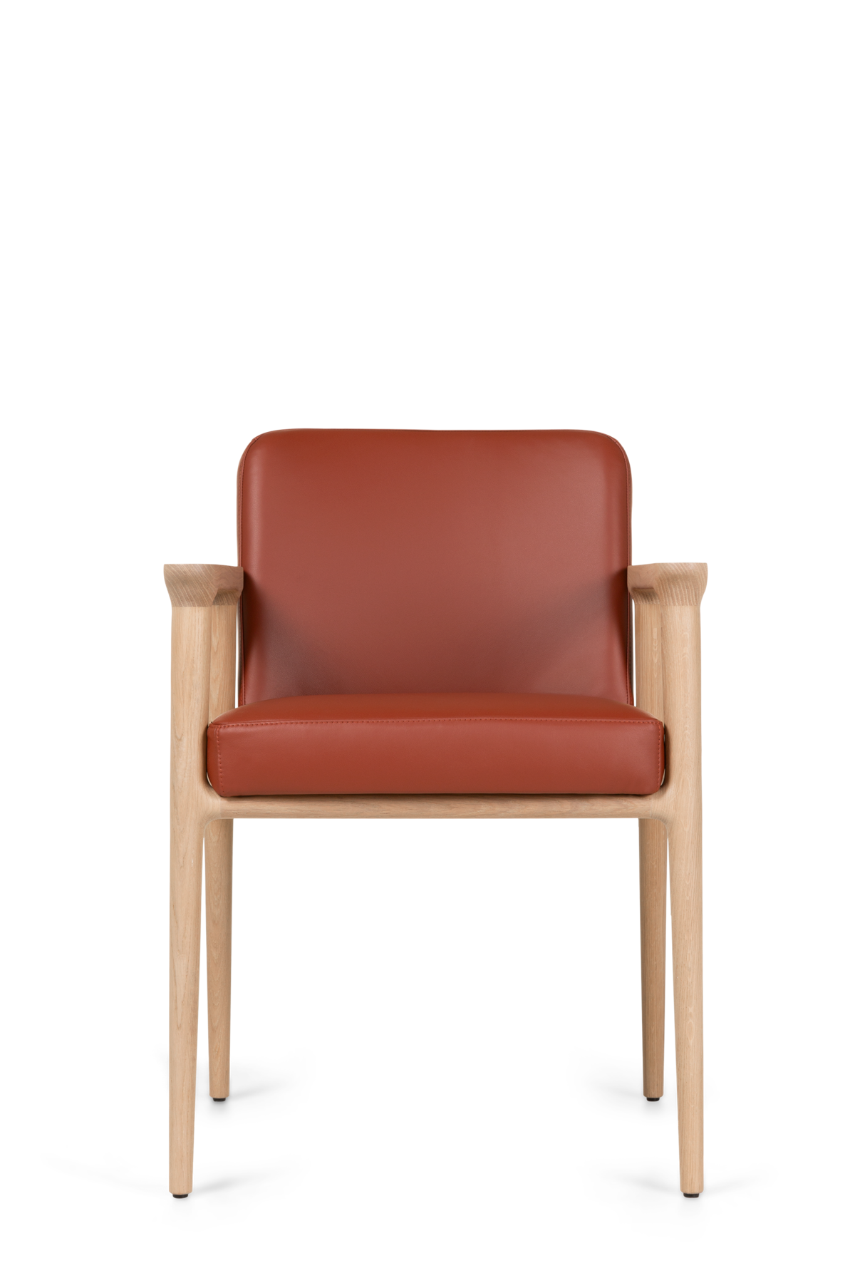 Zio Dining Chair Spectrum terracotta with white wash legs front view